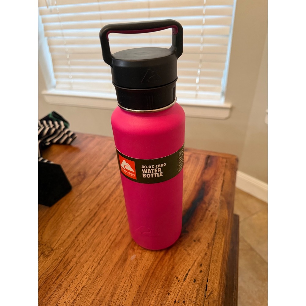 Ozark Trail 40-oz Chug Water Bottle Pink Stainless Steel Vacuum Insulated